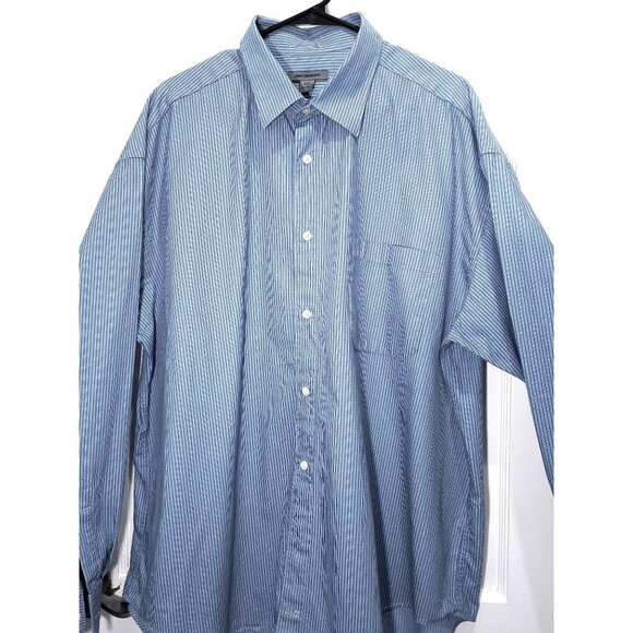 Johnston & Murphy Other - Johnston & Murphy XXL Blue Striped Mens Dress Shirt